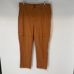Cabi Cargo Pants Womens 8 Brown Stretch Fabric Skinny Ankle Cropped High Rise